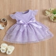 thumbnail image 3 of Toddler Girls Dress Sequins Stars Fly Sleeve Rib Knit Princess Dress, 3 of 8