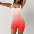 thumbnail image 4 of Wycnly Rompers for Women Summer Fashion Slim Bodycon Sports Workout Tank Short Jumpsuits Square Neck Sleeveless Formal Gradient Print Mini Womens Jumpsuits on, 4 of 5