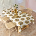 thumbnail image 3 of White Sunflower Pattern Rectangle Tablecloth 60"x120",Waterproof Polyester Rectangle Table Cloth, Wipeable Spillproof Polyester Tablecloth for Dining, Camping, Indoor and Outdoor, 3 of 6