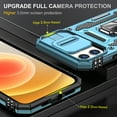 thumbnail image 5 of Feishell Case for iPhone 12 / 12 Pro Camera Lens Slide Protection Cover with Ring Holder Kickstand, Armor Heavy Duty Military Grade Shockproof PC Rugged Bumper for iPhone 12 / 12 Pro,
Lightblue, 5 of 7