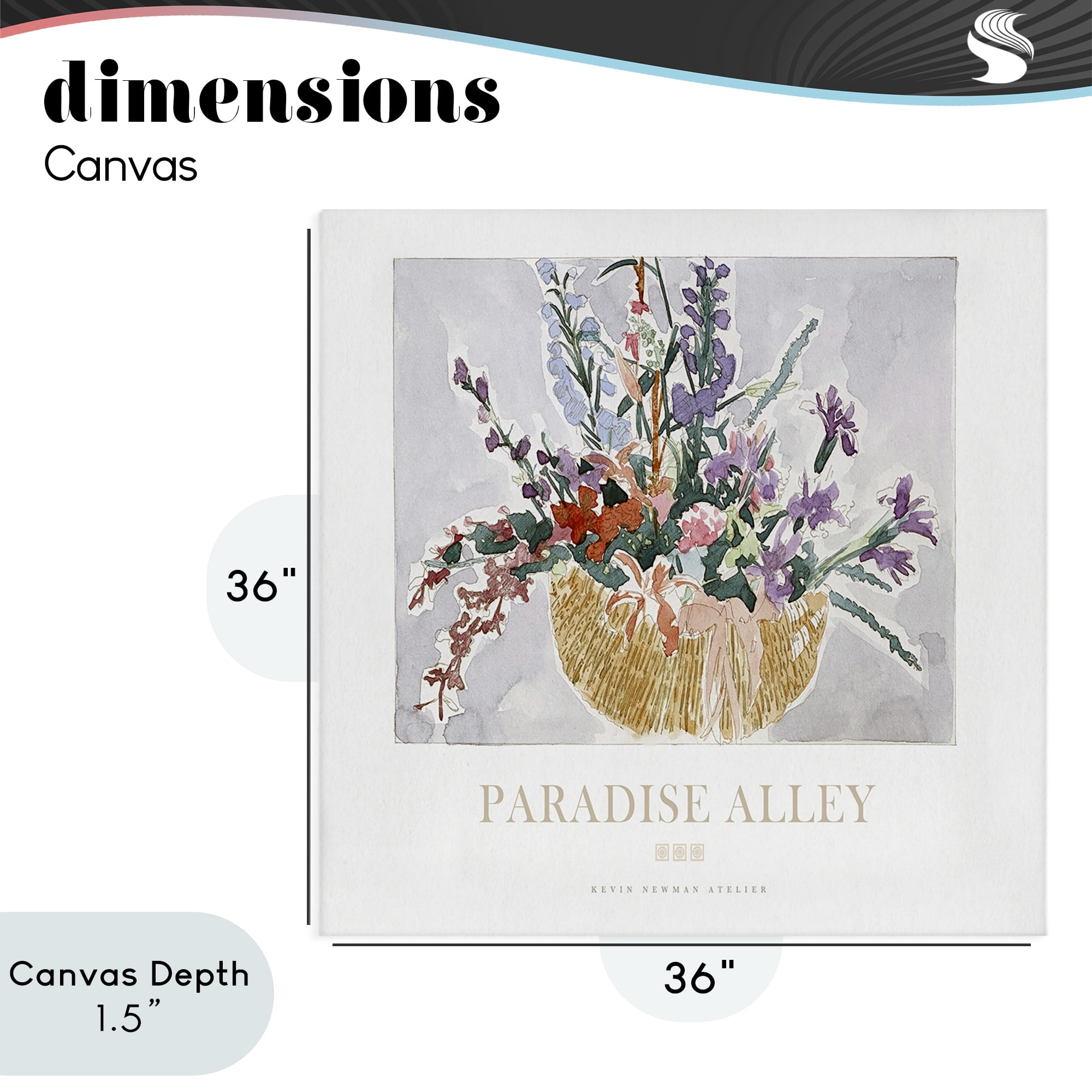 Stupell Industries Paradise Alley Basket of Flowers Canvas Wall Art, design by Jadei Graphics