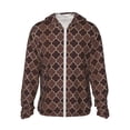 thumbnail image 1 of Balery Brown Gold Grid Sudadera ligera de manga larga con capucha y protección solar UPF 50+ para hombre y mujer, ideal para pesca y running-X-Large, 1 of 7