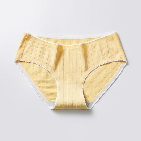 

Ladies Sexy Solid Color Vertical Pattern Cotton Crotch Seamless Panties