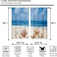 thumbnail image 2 of Beach Starfish Seashell Small Kitchen Curtains Ocean Coastal Window Treatment Nautical Sea Cafe Short Window Curtains for Bathroom Dining Room Scenery Tier Treatment Drapes 27.5x39 inch, 2 of 6