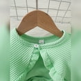 thumbnail image 4 of IWEMEK Little Girls Outfits Casual Summer Crewneck Sleeveless Sundress Solid Green Rib Knitted Comfy Party Suits 2025, 4 of 7