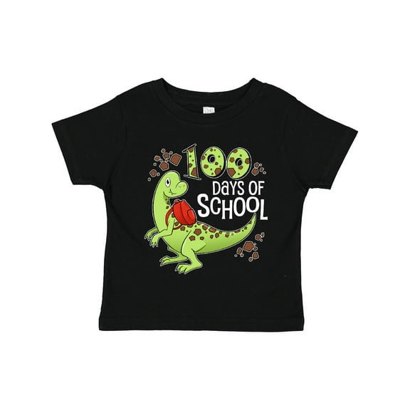 Inktastic 100 Days of School Cute Green Dinosaur Boys or Girls Toddler T-Shirt