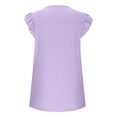 thumbnail image 4 of Birdeem Womens Solid Color Round-Neck Sleeveless Vest Cut-Out Panel Sleeveless Ruffle Tops, 4 of 8