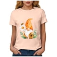 thumbnail image 5 of vigerkar Gnome T-Shirt for Women Floral Graphic Tees Cute Gnome Short Sleeve Tee Tops 2026 Summer (Light Pink, 3XL), 5 of 8