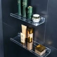 thumbnail image 5 of Wall Mounted Acrylic Storage Rack No Punching Floating Shelf Clear Thick Display Stick Bathroom Kitchen Bathroom Organizer, 5 of 9