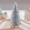 thumbnail image 4 of 10 Inch Artificial Frosted Mini Sisal Christmas Trees, Bottle Brush Trees with Wood Bases and Balls Ornaments, Small Tabletop Christmas Trees for Xmas Holiday Party Home Decor, 4 of 6