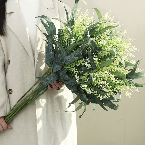 SPOORYYO Artificial Eucalyptus Greenery Stems, Lifelike Long Stemmed Fake Plants for Outdoor Indoor Decor