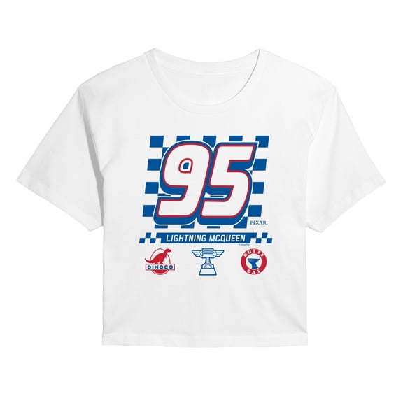 Cars - Lightning McQueen Jersey Cropped Graphic T-Shirt