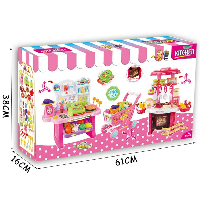 Juego de cocina para niños Mundo Toys Pretend Play Set Cook W Sound Light -  Rosa