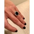 thumbnail image 3 of 14K White Gold Plated 2Ct Oval Cut Lab Created Blue Sapphire Wedding Ring, 3 of 3