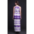 thumbnail image 4 of Bimba Tie-Dye Ladies Crew Neck Waist String Print Maxi Dress with Side Slits Summer Wear-X-Small, 4 of 6