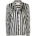 thumbnail image 5 of Nicole Miller Artelier BLACK/WHITE Pajama Stripe Blouse, US Petite, 5 of 5
