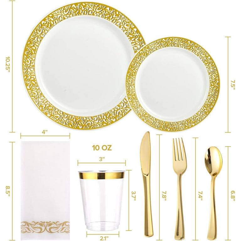 Focusline Gold Dinnerware Set for 20 Guests, 140-Piece photo 7