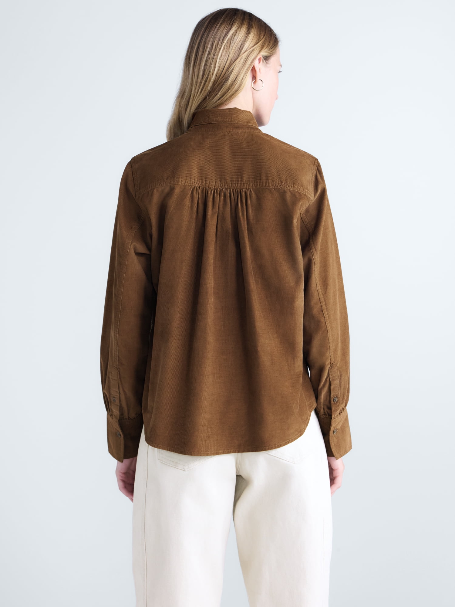 Free Assembly Women's and Women's Plus Long Sleeve Tie Neck Shirt, Sizes XS-4X