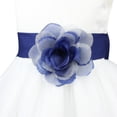 thumbnail image 4 of Manyakai Kids Girls Elegant Satin Flower Dress A-Line Sleeveless Layered Princess Pageant Prom Gown Navy Blue 5, 4 of 7