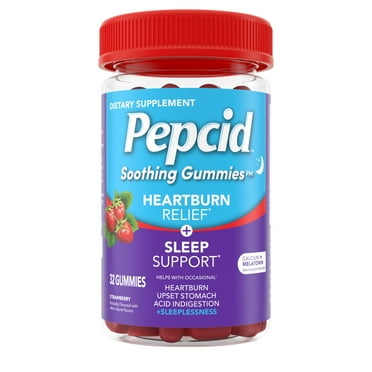Pepcid Soothing Gummies, Heartburn   Sleep, Strawberry, 32 Ct