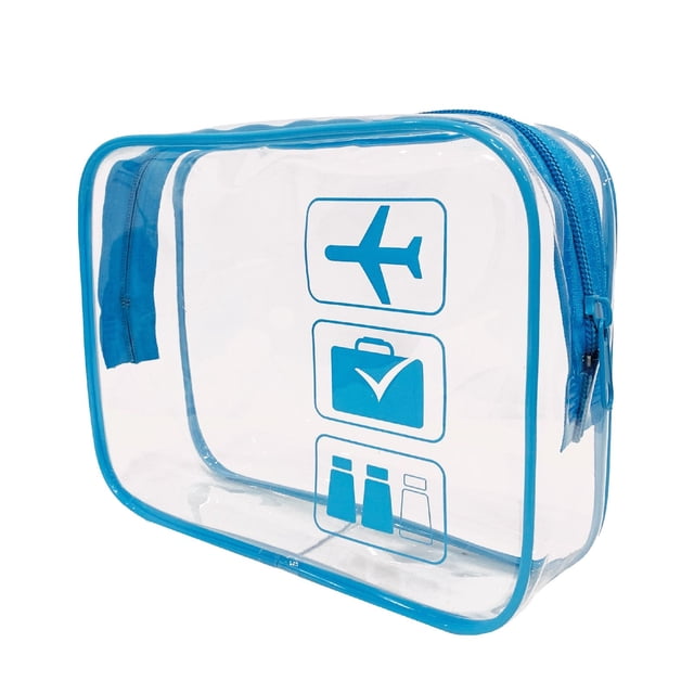 Approved Clear Travel Toiletry Bag Cosmetic Organizer Portable Transparent Makeup Carry On Pouch
