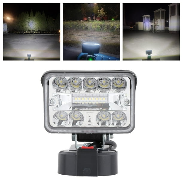 Luz de trabajo LED portátil, luz de inundación, lámpara de luz de carpa con batería, luces de punto al aire libre para pesca, iluminación del hogar, Cuadrado 11x12cm Baoblaze Luz de trabajo al aire libre