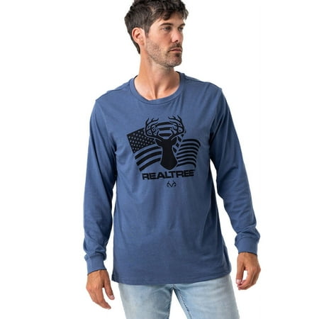 Realtree Men s Deer FlagLong Sleeve Shirt