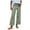Green, variant on LLYwey s Exercise Pants for Women Ladies Casual Drawstring Elastic Waist Linen Nine-Quarter Pants New Full Length Pants Trousers Regular Fitted Green-1 XL