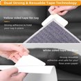 thumbnail image 3 of JUNWELL16Pcs Non Slip Rug Grippers  Reusable Carpet Tape  Rug Corner Stickers  for Wood  Tile  Hardwood Floors  Square  4 ”x4 ”  Black, 3 of 5