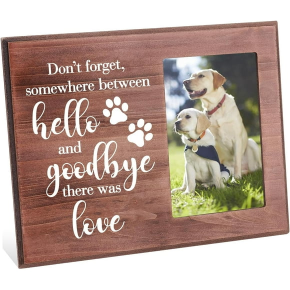 Pet Memorial Photo Frame Gift for 4x6 Inch Photo Pet Remembrance Gift Wood Photo Frame Pet Memorial Gifts Memorial Pet Loss Picture Frame Cat Dog Memory Gifts Sympathy Gift for Loss of Pet