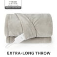 thumbnail image 3 of Sunbeam Electric Heated Throw Blanket Oversize Washed Stone Microplush 4 Heat Settings, 3 of 13