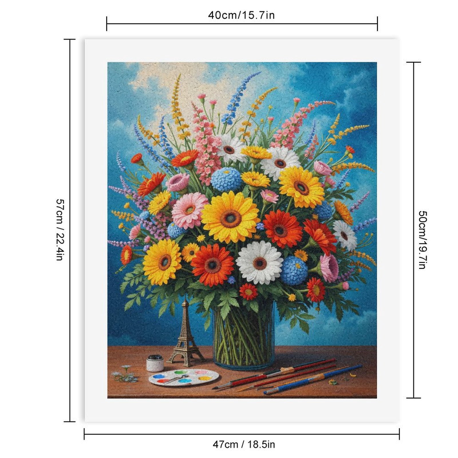Paint By Numbers Kit for Adults Beginner - DIY Floral Art Vibrant Painter's Dream Canvas Painting Kits for Adults, Frameless Paint By Number for Adults for Home Wall Decor 16x20 Inch