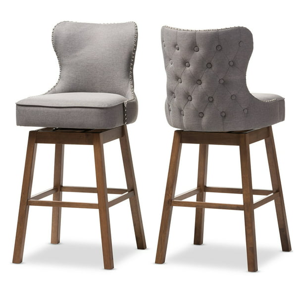 Baxton Studio Gradisca Bar Stool With, Upholstered Swivel Counter Stools With Arms