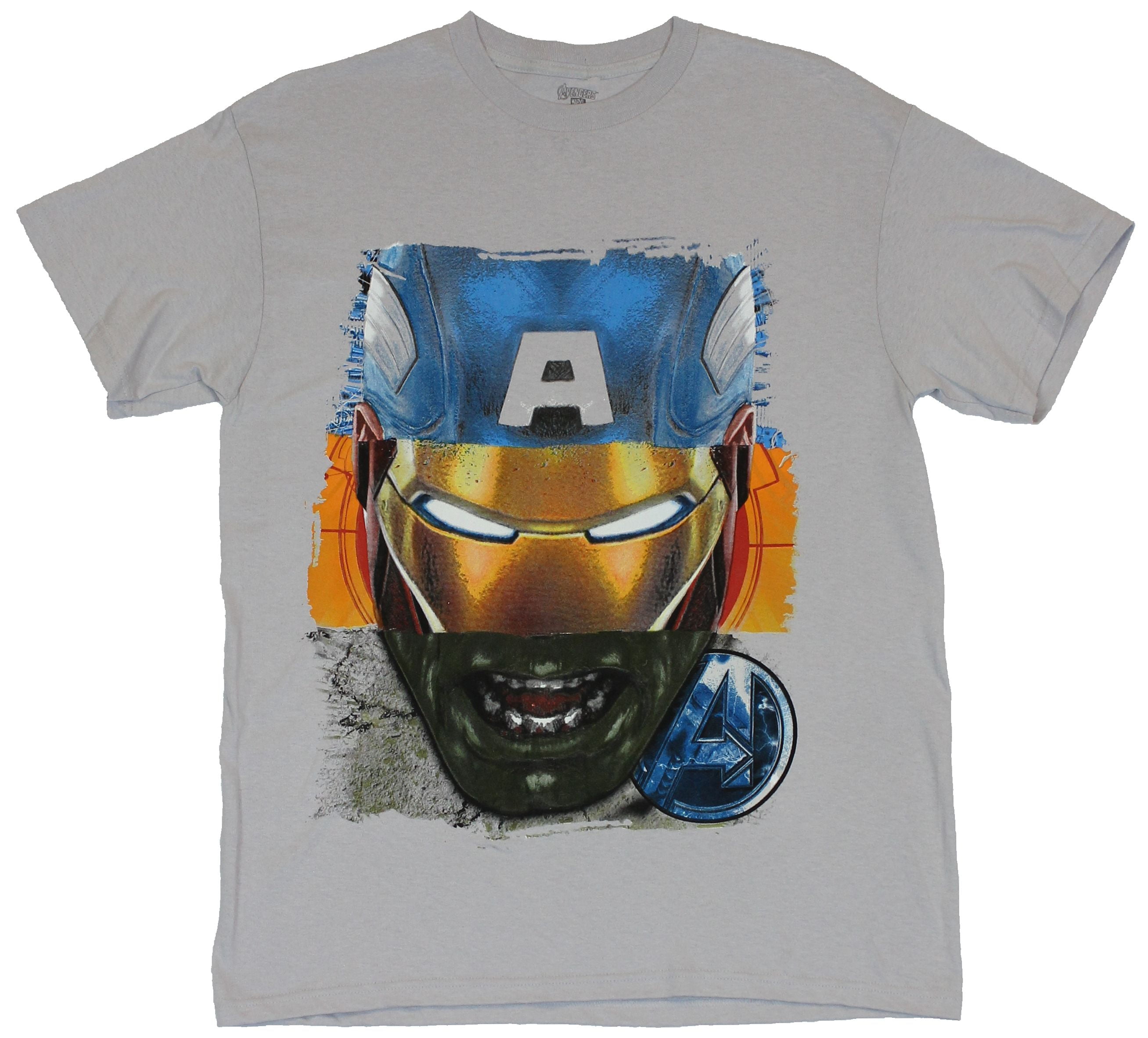Official Marvel Comics Spiderman Big Head T-Shirt Captain America Hulk Thor