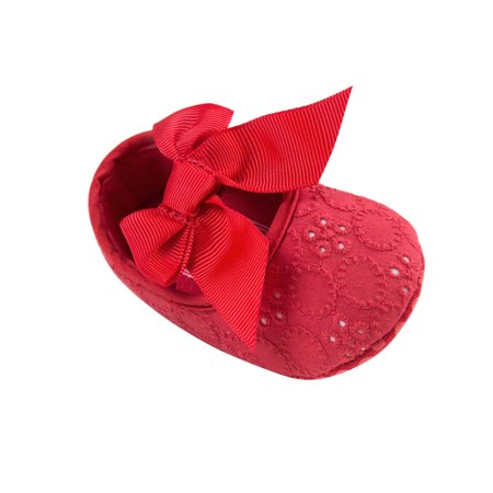 

Infant Toddler Baby Girls Shoes Non-Slip Bowknot Princess Shoes (0-18Months)