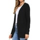 thumbnail image 4 of Suéteres de cárdigan largos para mujeres, con botones, abiertos al frente, cárdigan de punto, atuendos casuales con bolsillos, XS, negro, 4 of 6