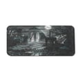thumbnail image 1 of Gothic Computer Mouse Pad, Full Moon over Medieval Building Ruins at Night Dark Scary Backdrop Middle Ages Image, Rectangle Non-Slip Rubber Mousepad X-Large, 35" x 15", Blue Grey, by Ambesonne, 1 of 2
