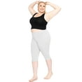 thumbnail image 2 of Stretch Is Comfort Women's Polyester Plus Size Knee Length Leggings Heather Gray 4X, 2 of 7