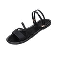 thumbnail image 2 of Xdegoge Women's Flat Sandals Ankle Strap Gladiator Criss Cross Open Toe Summer Slide Shoes Casual Daily Walking Beach Vacation Cozy Footwear, 2 of 9