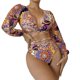 thumbnail image 2 of Gibobby Conjunto de Bikini para Mujer Trajes de baño de 2 piezas para mujer Conjunto de bikini con anillo halter(Azul,CH), 2 of 5