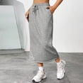 thumbnail image 5 of Bovemsi Casual Pants for Women Women's Midi Skirt Drawstring High Waist Skirts With Pockets Casual Wide Leg Trousers, 5 of 6