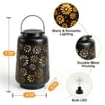 thumbnail image 5 of The Growing Ground 2 Pack Solar LED Lantern Lights with Handle, Outdoor Decorative Floral Cutout Lights for Patio, Garden, Yard, Pathway, Black, 5 of 10