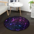 thumbnail image 5 of Dreamtimes Blue and Purple Glittering Shiny Stars Round Area Rug 3Ft Small Round Area Rug Soft Bedroom Entryway Foyer Throw Mat Washable Non-Shedding Non-Slip Sofa Nursery Carpet, 5 of 5