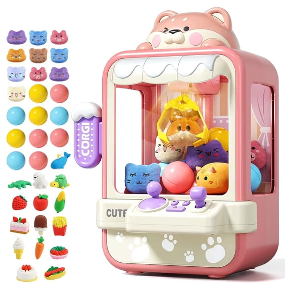 Claw Machine Jovow para niños con música y 35 minijuguetes, tamaño pequeño