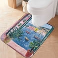 thumbnail image 2 of Yayeee Bath Rugs for Bathroom Floor Set of 2 Non Slip Fluffy Soft Absorbent Mat, Pink Window, 2 of 7
