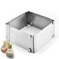 thumbnail image 3 of Jingsheng Adjustable Square Cake Mold Stainless Steel Mousse Cake Pastry Telescopic Mould Baking Tool, Small, 3 of 9
