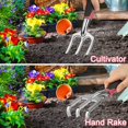 thumbnail image 5 of 30 Piece Garden Tools Set, Heavy Duty Stainless Steel Gardening Kit with Vintage Floral Storage Tote Bag, Non-Slip Ergonomic Rubber Handle Gardening Supplies, Durable Gardening Work Accessories, Idea, 5 of 6