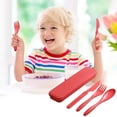 thumbnail image 4 of Ywbawe Reusable Travel Utensils Set with Case, Portable Camping Cutlery Set for Kids Lunch, Picnic, School Lunch, and Travel, Includes Straw and Case, 4 of 7