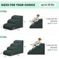 thumbnail image 2 of Dog Stairs Steps for High Bed, 3 Steps Pet Steps for Small Dogs Non-Slip Removable Washable Cover Ramp for Indoor Outdoor Car Couch Sofa, Dark Gray, 2 of 14