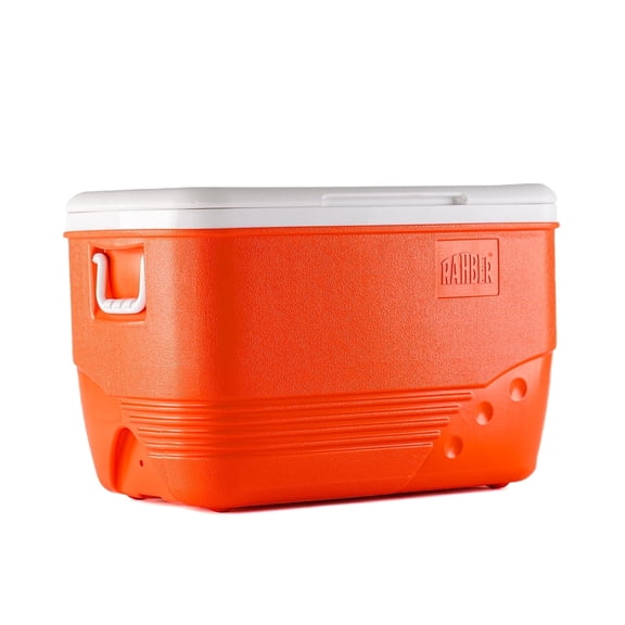 Rahber 44.4 Qt Ice Cooler Insulated Ice Chest Box, Hard Sided Portable with Retractable Handle